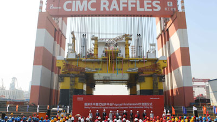 Frigstad Kristiansand at the Yantai CIMC Raffles Offshore shipyard in China