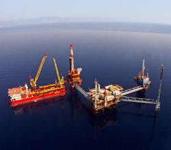 Prinos oil field offshore Greece