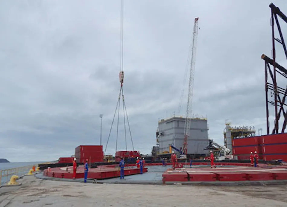Topside Integration Mammoet mobilizes crane for Brazil FPSO topsides integration | Offshore