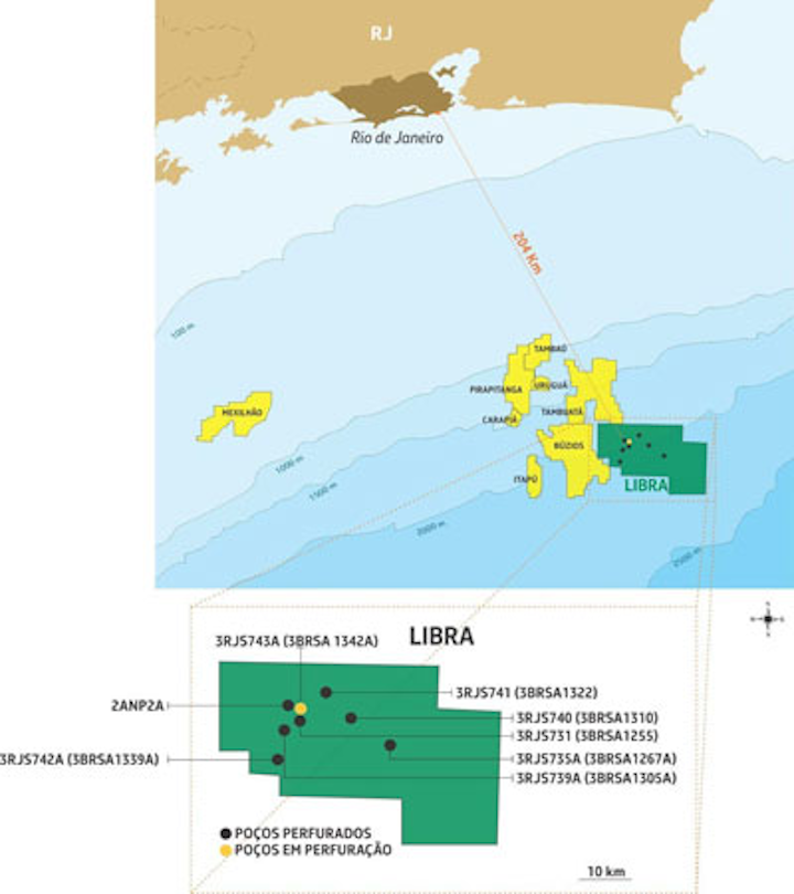 Libra field in the presalt Santos basin offshore Brazil