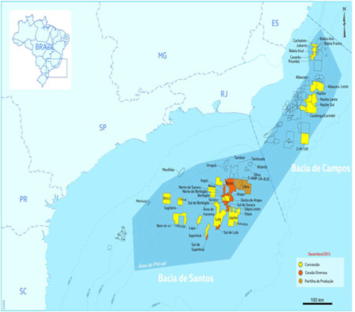 Petrobras' presalt oil and gas fields offshore Brazil