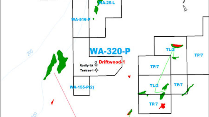 WA-320-P permit in the Carnarvon basin offshore Western Australia