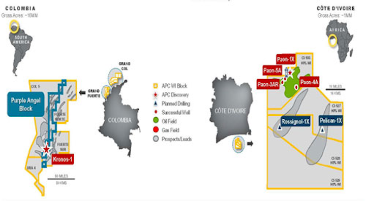 Anadarko operations offshore Colombia, Côte d’Ivoire
