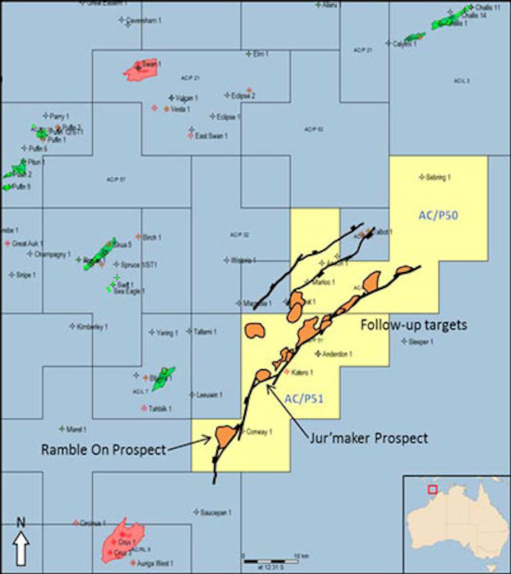 Ramble On and Jur’maker oil prospects offshore Australia