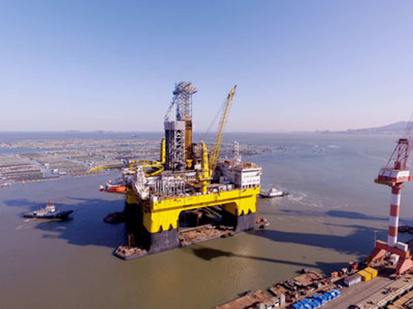 First of two D90 deepwater dualderrick rigs close to sea trials