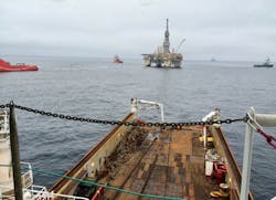 Disconnection and towing operations of the Njord A semisubmersible platform