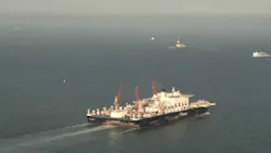Pioneering Spirit departing Rotterdam Pioneering Spirit departing Rotterdam