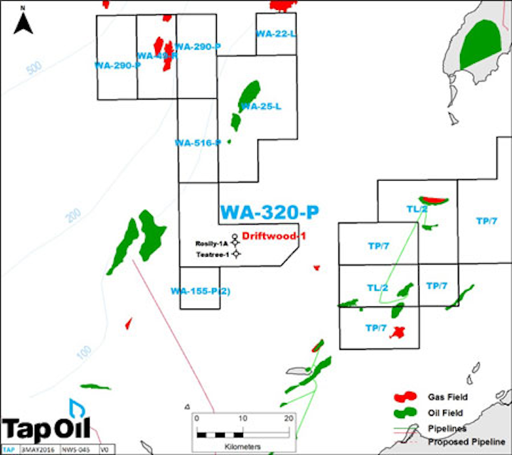 WA-320-P permit in the Barrow sub-basin of the northern Carnarvon basin offshore Western Australia