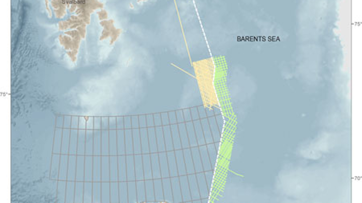 Russian-Norwegian median line in the Barents Sea