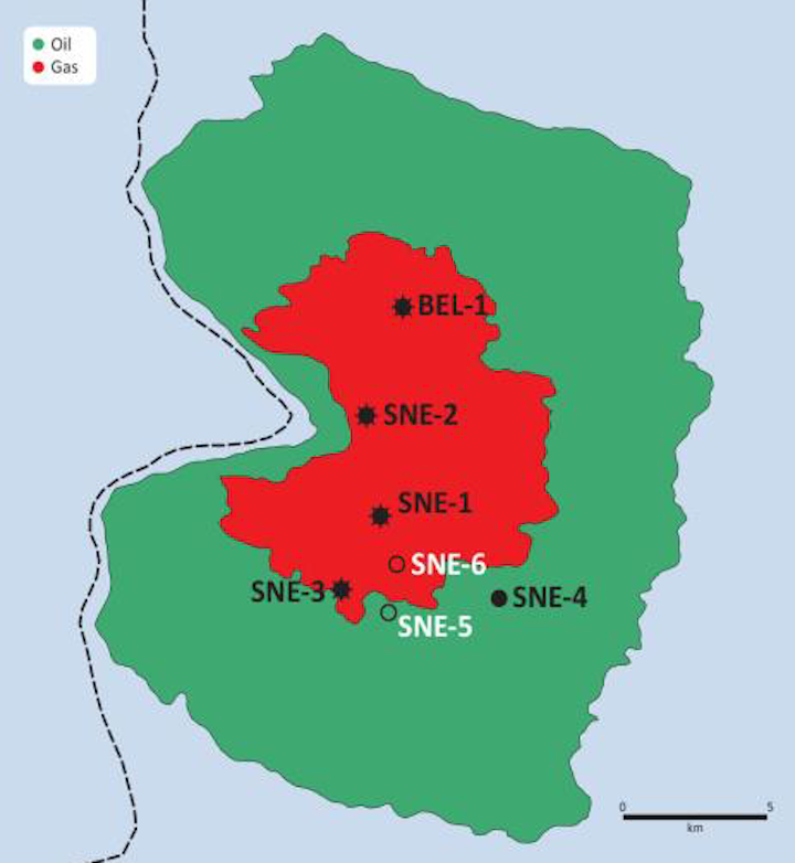 SNE field outline offshore Senegal