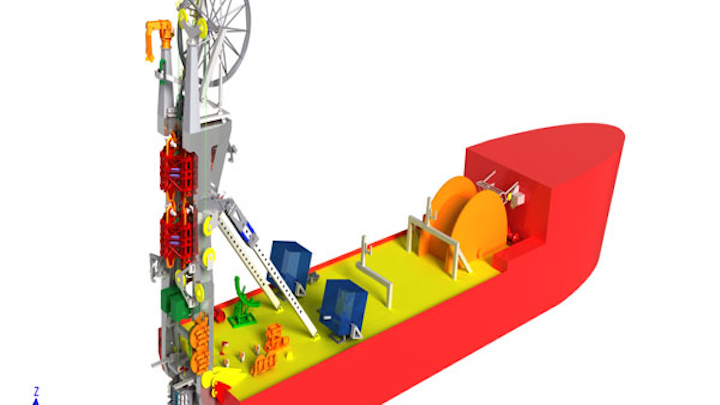 550-ton reel-lay system for Shanghai Salvage