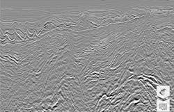Final Kirchhoff PreSDM image showing a deep presalt half-graben with sediments