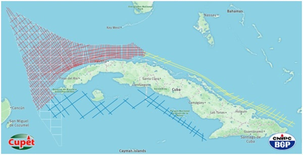 2D multi-client survey offshore Cuba