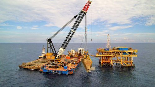Salvage operation of the jackup Troll Solution offshore Mexico
