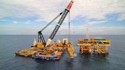 Salvage operation of the jackup Troll Solution offshore Mexico
