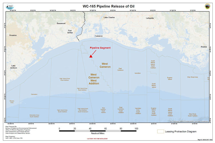 WC-165 pipeline in the Gulf of Mexico