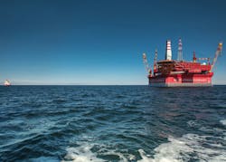 Prirazlomnaya platform at the Prirazlomnoye oil field offshore northern Russia Prirazlomnaya platform at the Prirazlomnoye oil field offshore northern Russia