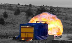 Fire and blast testing at 0.25 bar over-pressure Fire and blast testing at 0.25 bar over-pressure