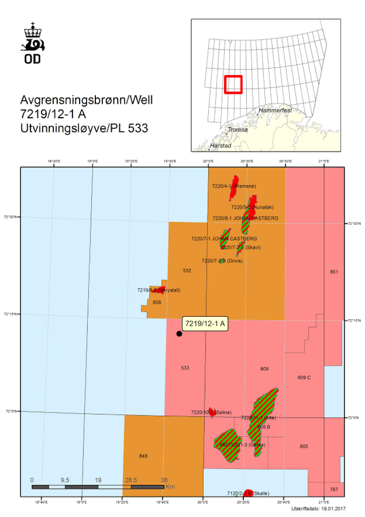 Appraisal well 7219/12-1 A in production license 533 in the Barents Sea