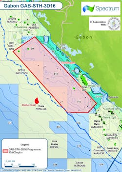 Gryphon 3D seismic survey offshore southern Gabon Gryphon 3D seismic survey offshore southern Gabon