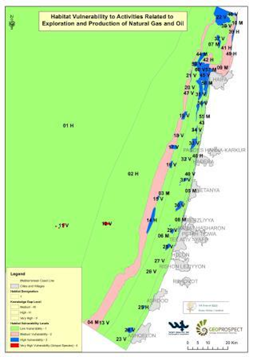 Habitat vulnerability to activities related to exploration and production of natural gas and oil