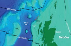 Rockall basin in the north Atlantic offshore northwest Scotland