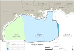 Western, Central, and Eastern Gulf of Mexico planning areas
