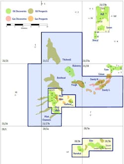 The Steam Oil Production Co. Ltd.'s four part-blocks surrounding the Pilot field in the North Sea The Steam Oil Production Co. Ltd.'s four part-blocks surrounding the Pilot field in the North Sea
