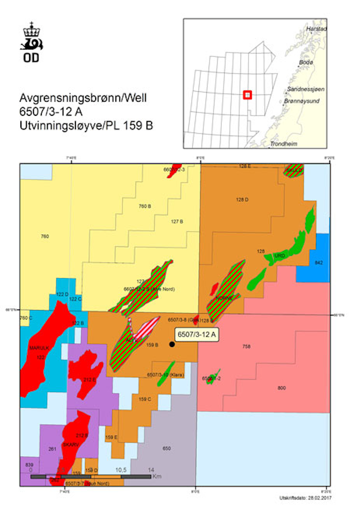 Appraisal well 6507/3-12 A on PL 159 B in the Norwegian Sea
