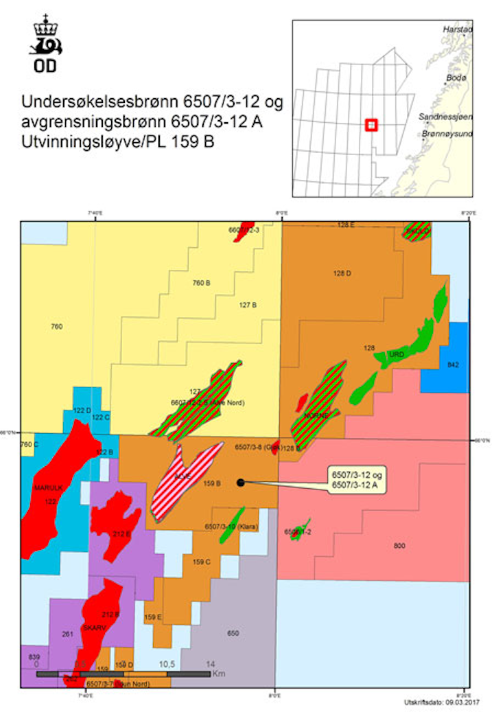 Well 6507/3-12 and appraisal well 6507/3-12 on production license 159 B in the Norwegian North Sea