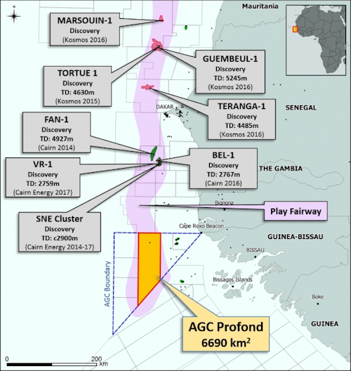 AGC Profond block in the offshore joint development zone between Senegal and Guinea-Bissau