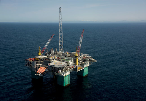 Gjøa semisubmersible platform in the Norwegian North Sea