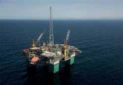 Gjøa semisubmersible platform in the Norwegian North Sea Gjøa semisubmersible platform in the Norwegian North Sea