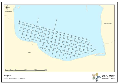 Geology Without Limits 2D seismic, marine gravity, and magnetic data in the Iranian sector of the Caspian Sea