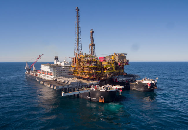 Brent Delta topsides onboard the Pioneering Spirit