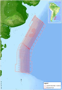 Spectrum multi-client 2D seismic survey offshore Argentina