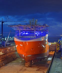 Solstad Offshore’s CSV Normand Reach in drydock No.2 at Gibdock, Gibraltar Solstad Offshore’s CSV Normand Reach in drydock No.2 at Gibdock, Gibraltar