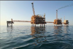 Platforms 22, 24A, and 24B at the South Pars gas field Platforms 22, 24A, and 24B at the South Pars gas field