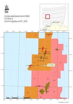 Well 7219/9-2 on production license 532 in the Barents Sea Well 7219/9-2 on production license 532 in the Barents Sea