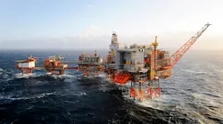 Valhall field complex offshore Norway