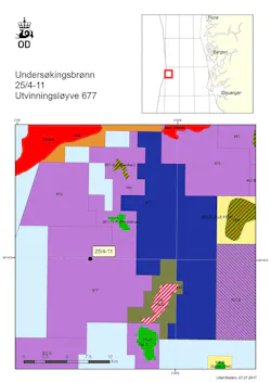 Well 25/4-11 on the PL 677 license in the Norwegian North Sea Well 25/4-11 on the PL 677 license in the Norwegian North Sea