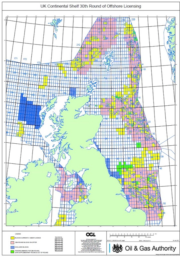 UKCS 30th Offshore Licensing Round
