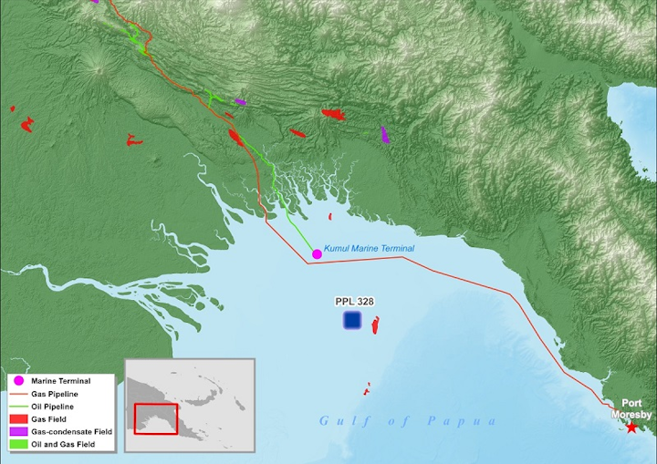 Pasca A field license block PPL 328 in the Gulf of Papua