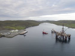 The Buchan Alpha arriving in Lerwick, Shetland, for disposal The Buchan Alpha arriving in Lerwick, Shetland, for disposal