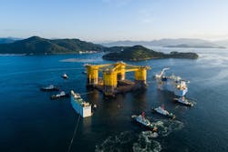 The hull of Shell’s Appomattox platform The hull of Shell’s Appomattox platform