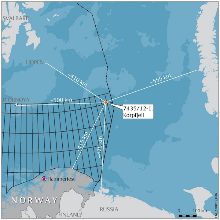 Korpfjell structure well 7435/12-1 on license PL859
