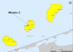 Mizt&oacute;n-2 in Contractual Area 1 in the shallow waters of the Campeche Bay offshore Mexico