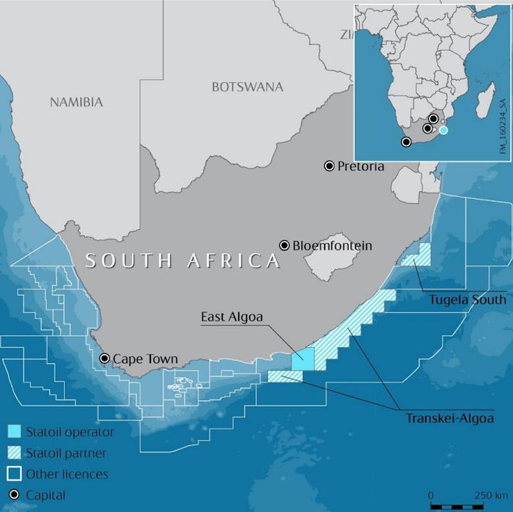 Statoil exploration licenses offshore South Africa