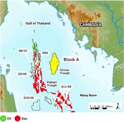 The Apsara oil field in block A in the Gulf of Thailand offshore Cambodia The Apsara oil field in block A in the Gulf of Thailand offshore Cambodia