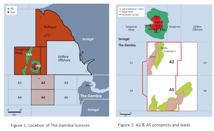Blocks A2 and A5 offshore The Gambia